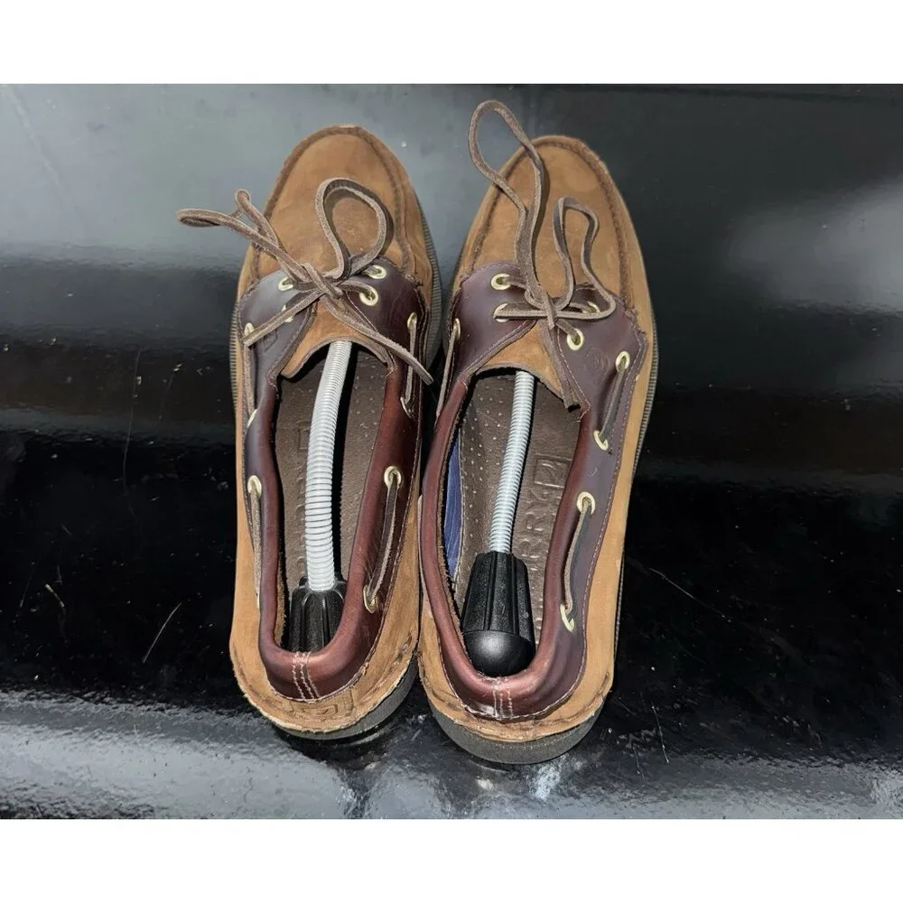 Sperry Top-Sider Authentic Original Mens Leather Casual Boat Shoes Size 13 Brown